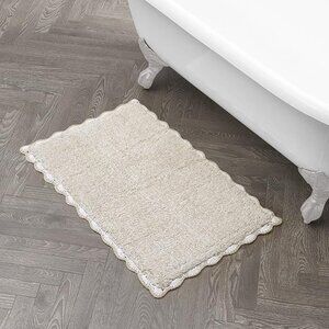 Laura Ashley Heathered Crochet Border Bath Rug